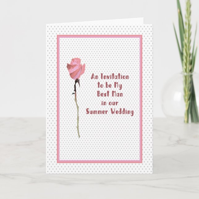 Invitation to be Best Man in Summer Wedding (Front)