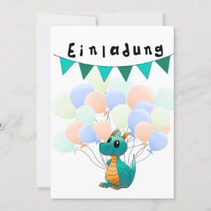 invitation to children's birthday dragon