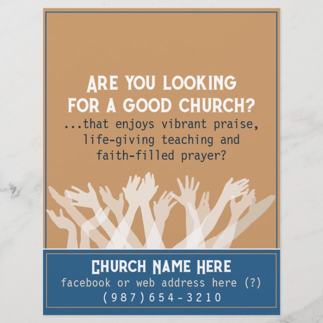 Invitation to Church.Worship.Bible.Healing.Prayer Flyer (Front)