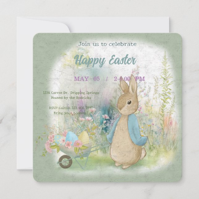 invitation to Easter with Peter Rabbit (Front)