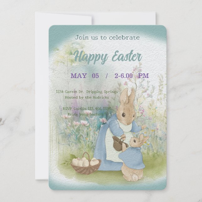 invitation to Easter with Peter Rabbit (Front)