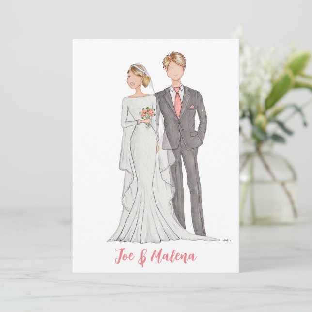 Invitation to illustrate hand-made wedding (Standing Front)