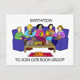 Invitation to join our book group. postcard