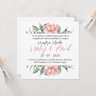 Invitation to Pastel Pink Wedding