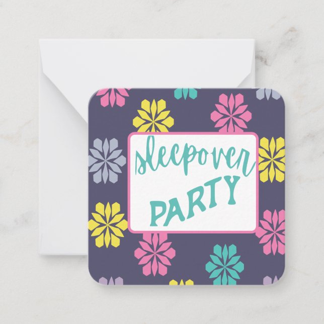 Invitation To Sleep Over Party: (Front)