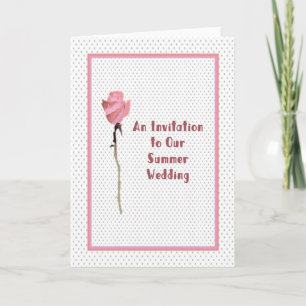 Invitation to Summer Wedding Rose and Polka Dots