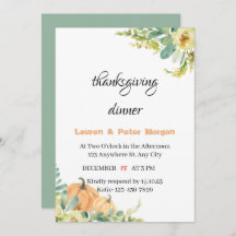 Invitation to Thanksgiving Dinner