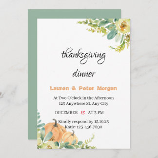 Invitation to Thanksgiving Dinner