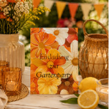 Invitation to the Garden Party Retro 1970 style