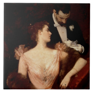 Invitation to the Waltz, 1895 (oil on canvas) Tile