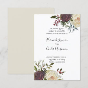 Invitation to wedding with floral framing