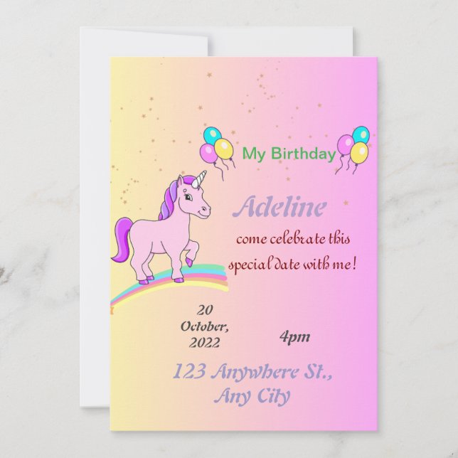 invitation unicorn (Front)