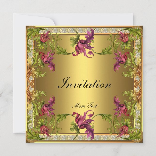 Invitation Vintage Victorian Floral Frame (Front)