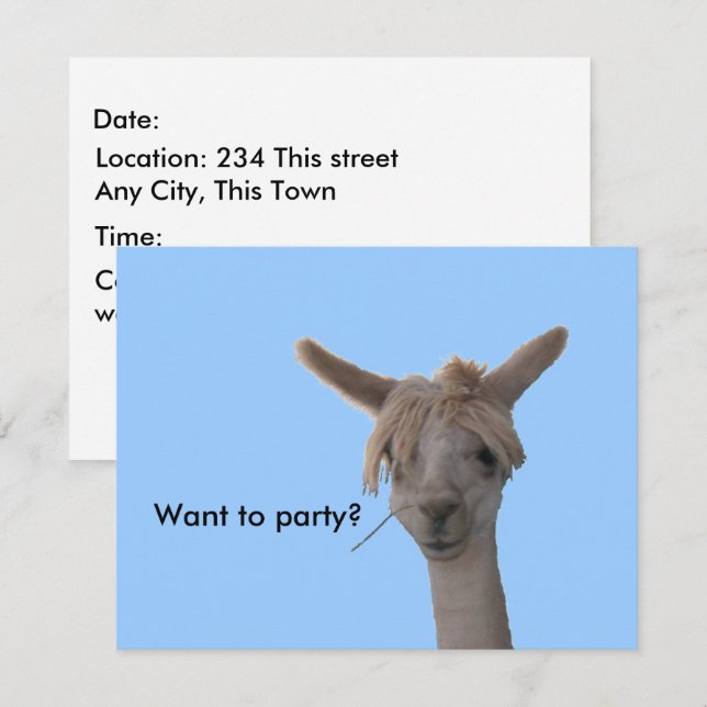 Invitation -  Want to party? (Front/Back)