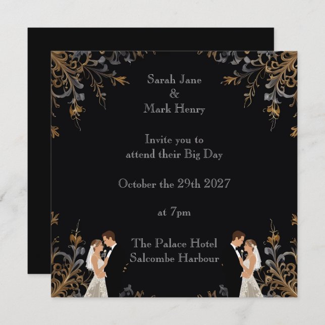 Invitation Wedding layout you can personalise (Front/Back)