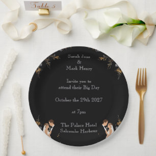 Invitation Wedding layout you can personalise Paper Plate