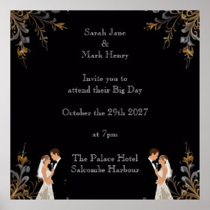 Invitation Wedding layout you can personalise Poster