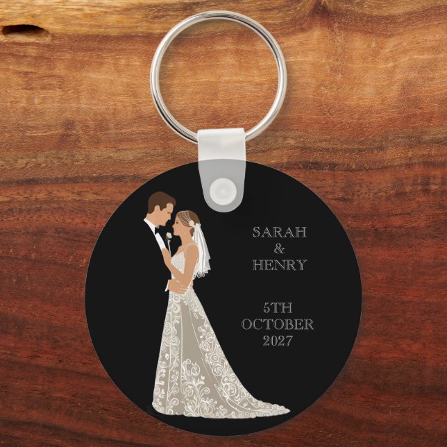 Invitation Wedding layout you can personalize Key Ring (Back)