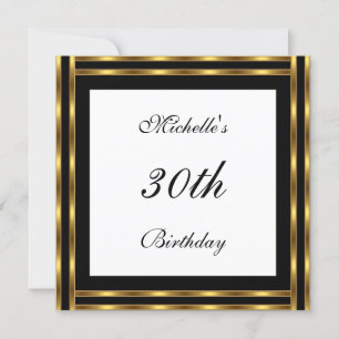 Invitation White Gold Black