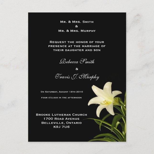 Invitation - WhiteLily1 Postcard (Front)