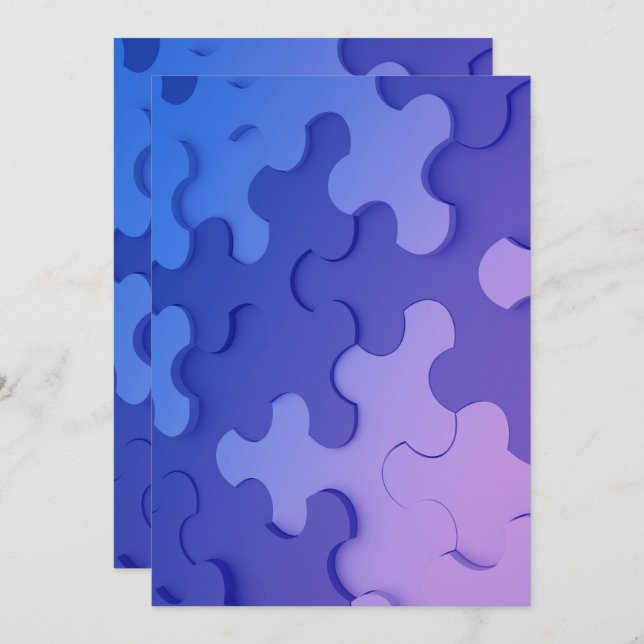 Invitation with 3D effect puzzle  (Front/Back)