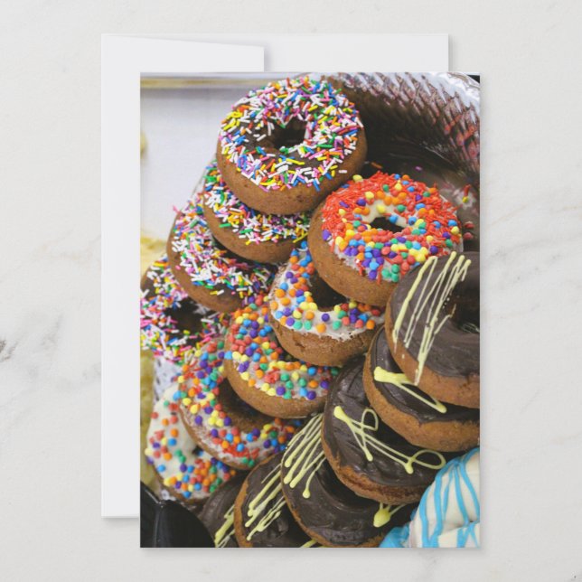 Invitation with donuts on front (Front)