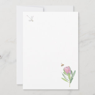 Invitation with pink flower