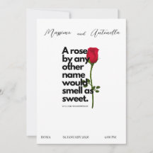 INVITATION WITH POETRY BY WILLIAM SHAKESPEARE