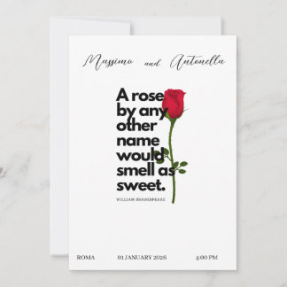 INVITATION WITH POETRY BY WILLIAM SHAKESPEARE