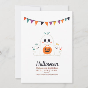 InvitationCute Ghost Halloween Invitation 2026 - K