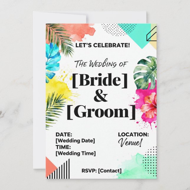 InvitationElegant Wedding Invitation Card | Modern (Front)