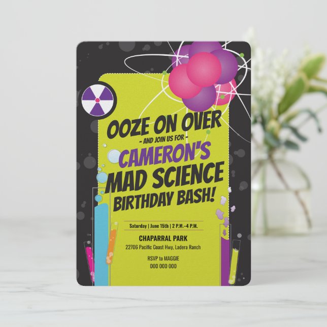 Invitations | Birthday | Mad Science (Standing Front)