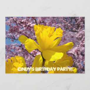 Invitations Birthday Party Cards Spring Daffodils