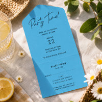 Invitations | Blue All-In-One Party Invite Cards