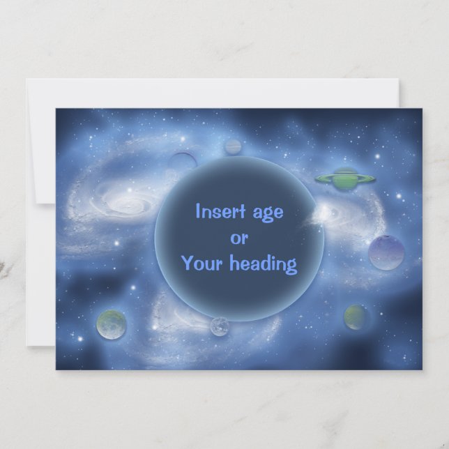 Invitations - customisable, space (Front)