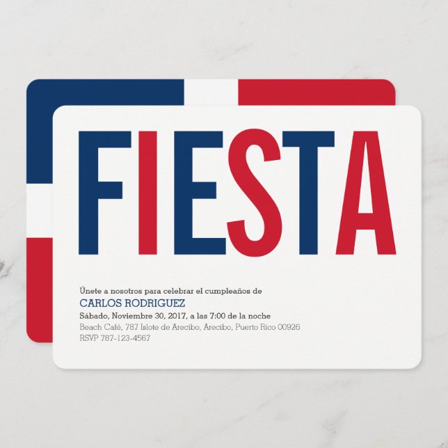 Invitations: Dominican Repubublic: Dominican Flag Invitation (Front/Back)