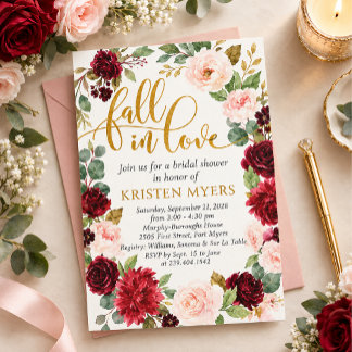 Invitations for an autumn bridal shower