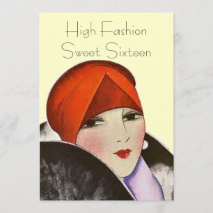Invitations High Fashion Sweet Sixteen Party Theme