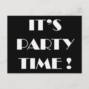 Invitations "it's party time" - customise wording