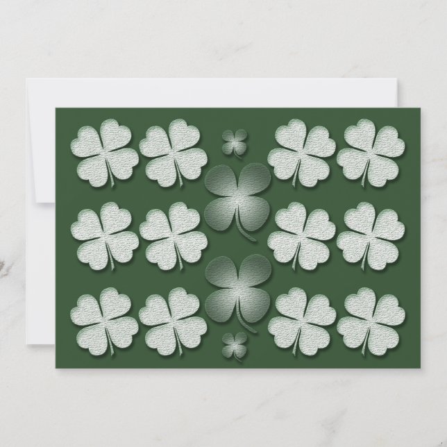 Invitations template - customisable shamrocks (Front)