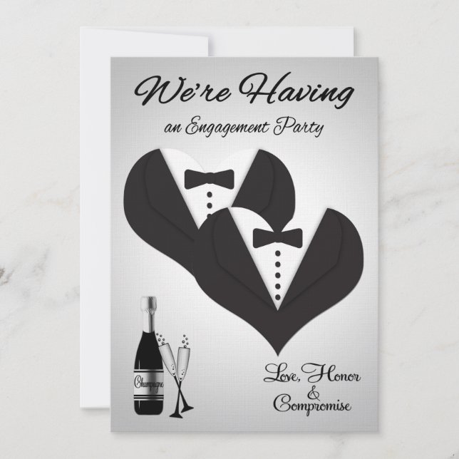Invitations to Gay Engagement Party (Front)
