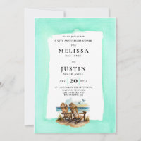InvitationSimplistic wedding anniversary beach cha