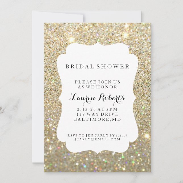 Invite - Bridal Shower Day Fab - Gold (Front)