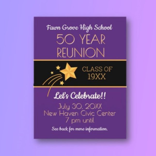 Invite 'Em! 50th Class Reunion Postcard (Creator Uploaded)