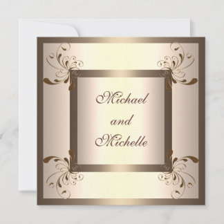 Invite Engagement Glamour Cream Gold Floral