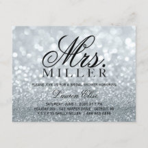 Invite - Glit Fab Mrs. Bridal Shower 2 Silv