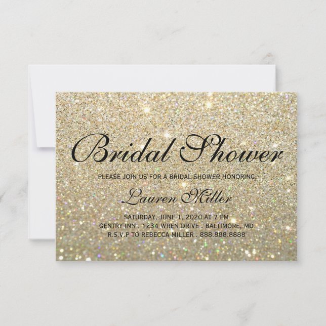 Invite - Gold Glit Fab Shower (Front)