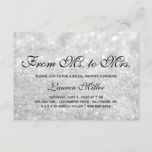 Invite - Lit Silver Glit Fab Ms.Mrs. Bridal Shower