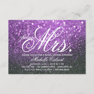 Invite - Purple Lit Nite Bridal Shower future Mrs.