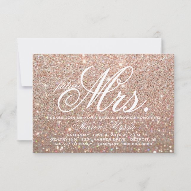 Invite - Rose Gold Bridal Shower future Mrs. W (Front)